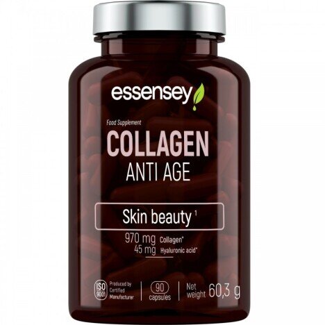 Colagen Anti Age + Acid Haluronic + Vitamina C 90 Capsule, Essensey